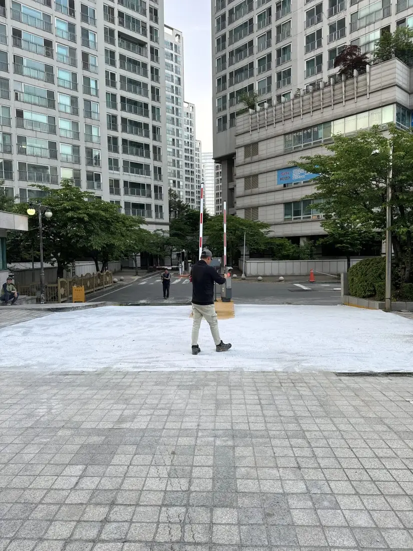 오피스 진입로 침하 보수 시공 후