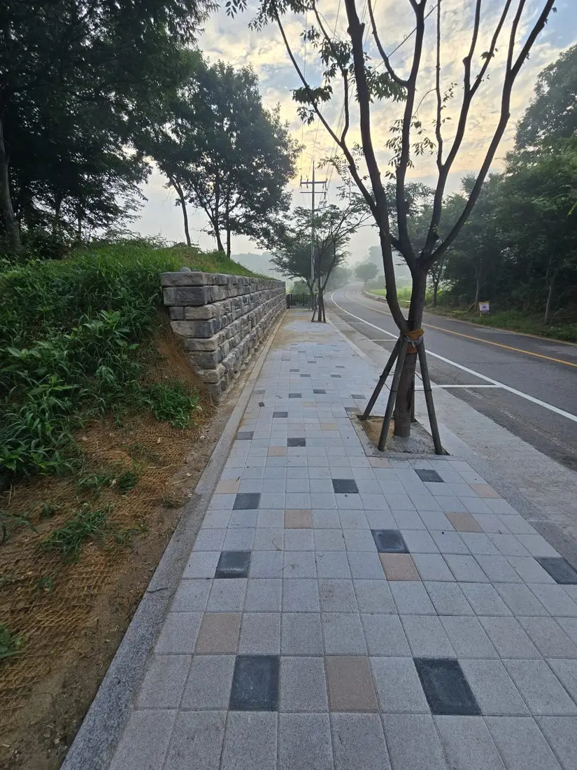 지방도로변 보도블럭 신설